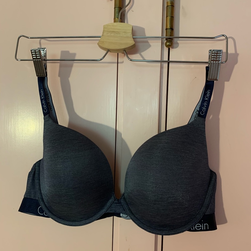 Grey/ navy blue Calvin Klein bra